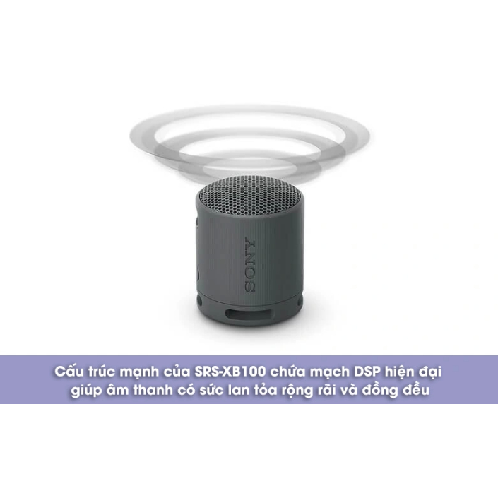 Loa Sony SRS-XB100 (Pin 16h | Công suất 5W | IP67 | Bluetooth 5.3 | Fast Pair | Sound Diffusion Processor) | BigBuy360 - bigbuy360.vn