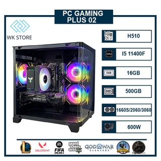  Thùng PC Gaming Plus 02 Core i5 11400F VGA 1660S   2060   3060 Ram 16GB SSD 500GB  Mới BH 36T  