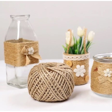 Cuộn dây gai, dây thừng buộc cuộn trang trí đồ Handmade dài 50m