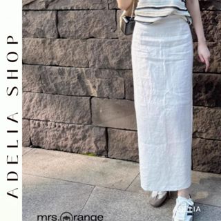 「ADELIA」Chân Váy Suông Linen Dáng Dài Cạp Cao Basic Nhẹ Nhàng Hàn Quốc TD567