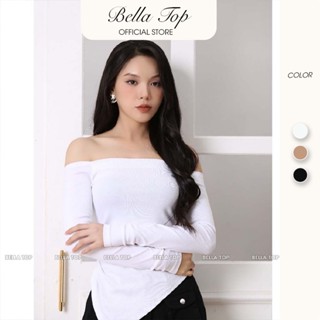 Áo kiểu nữ - Áo trễ vai tay dài vạt chéo chất liệu vải cotton zip cao cấp co giãn thoải mái, CTWOMEN