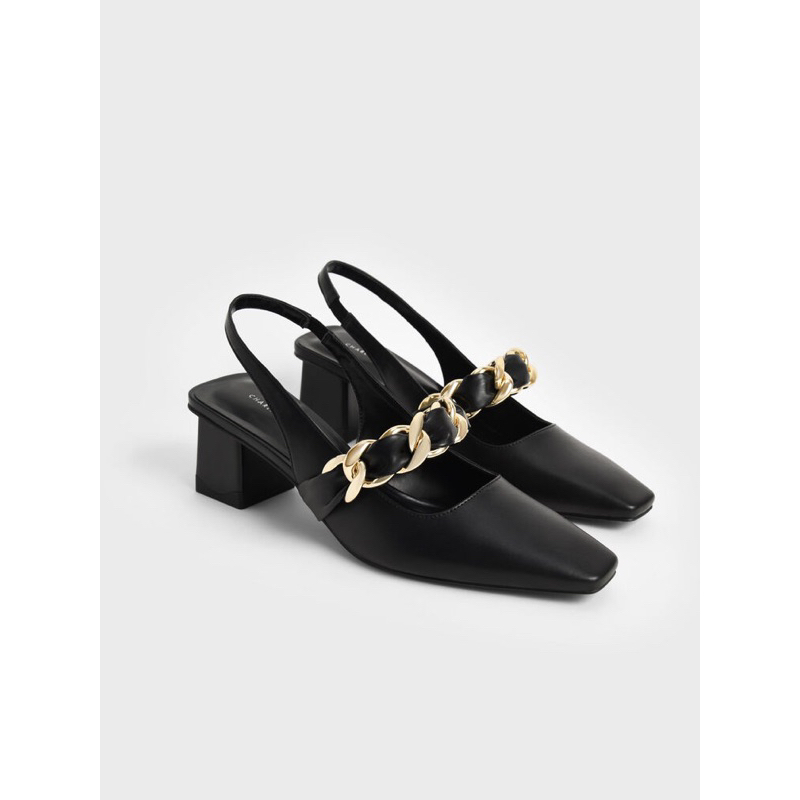 [ CÓ SẴN ] GIÀY CAO GÓT MŨI VUÔNG CNK AUTHENTIC CK1-60920311 HÀNG TRƯNG BÀY