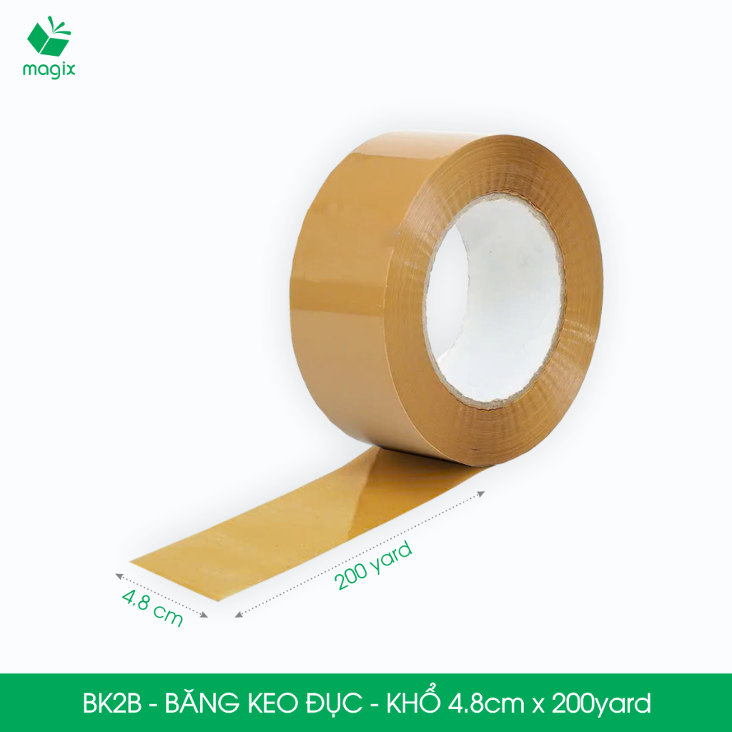 BK2B - Combo 12 cuộn băng keo đục khổ 4.8cm x 200yard - Băng dính đóng hàng, băng keo khổ lớn