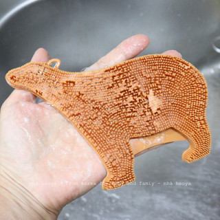 MIẾNG RỬA CHÉN BÁT SILICON DESIGNNKU HÌNH GẤU