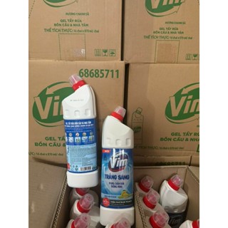 Gel tẩy bồn cầu và nhà tắm VIM trắng sáng mùi dịu nhẹ hương chanh sả 870ml