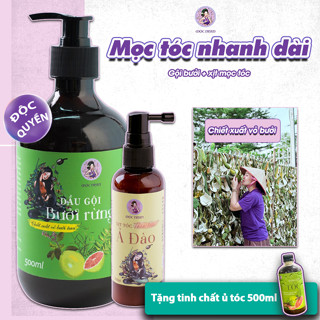Combo mọc tóc nhanh dài - Dầu gội bưởi rừng và Xịt mọc tóc Mộc Nhan