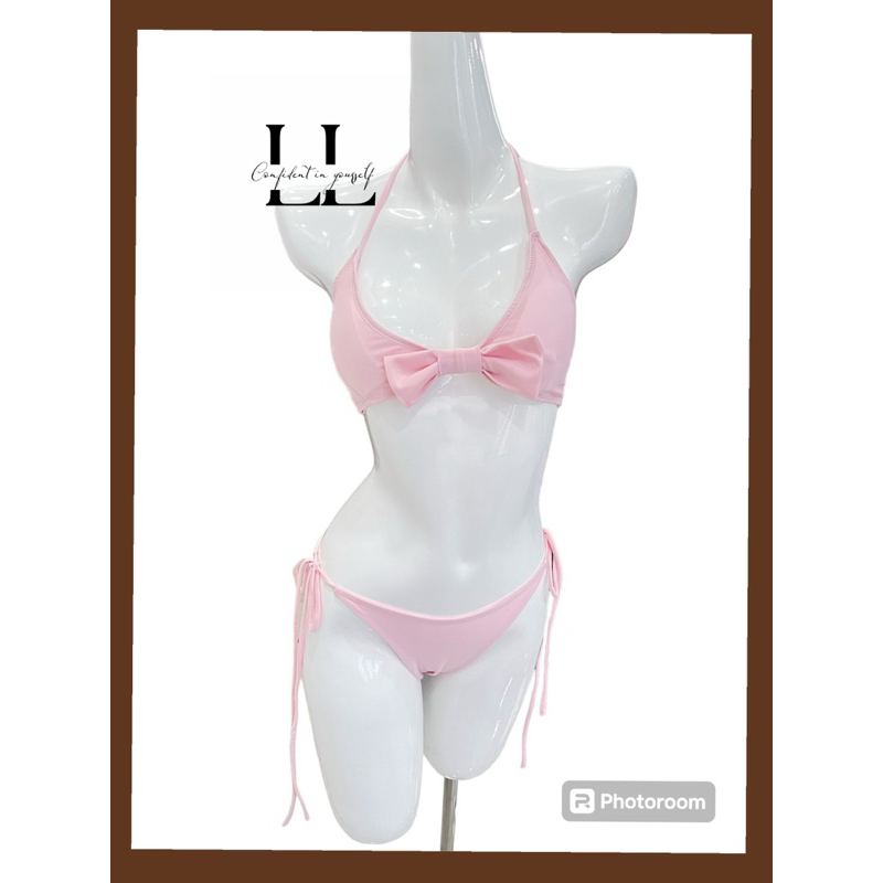 Bikini 2 Mảnh Nữ L&L BIKINI Dây Cột Cổ Nơ Ngực Gợi Cảm Freesize Màu Hồng Trắng Đi Biển - L02 | BigBuy360 - bigbuy360.vn