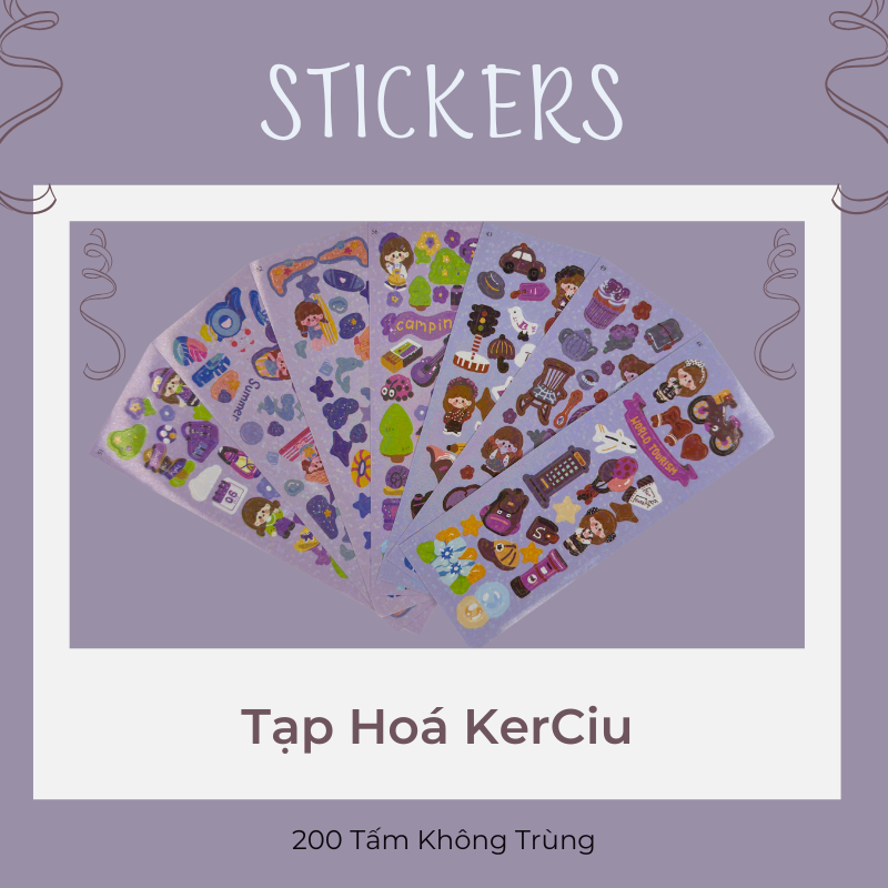 Sticker Dán Trang Trí Họa Tiết Hoạt Hình Dễ Thương - Sticker 400 Tấm Khác Nhau ( Tặng Quà + Nhíp )