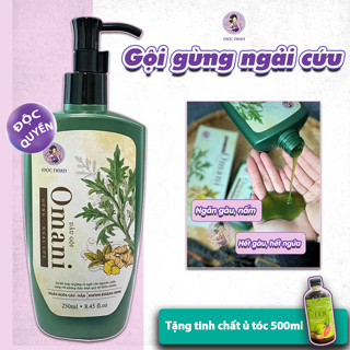 Dầu gội gừng ngải cứu Omani - Ngăn ngừa gàu nấm với thảo mộc lành tính MỘC NHAN - 250ml