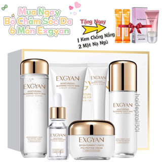 [ Tặng 1 Kem Chống Nắng + 2 Mặt Nạ Ngủ ] Bộ Chăm Sóc Da 6 Món Exgyan Dưỡng Trắng Da, Giảm Thâm Sạm Nám, Cấp Ẩm Căng Bóng