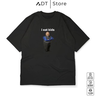 Áo Thun ADT.Store x local brand I eat kids - Ní Ơi Big Black Cốc oách xà lách Unisex Nam Nữ Tay Lỡ Form Rộng Oversize