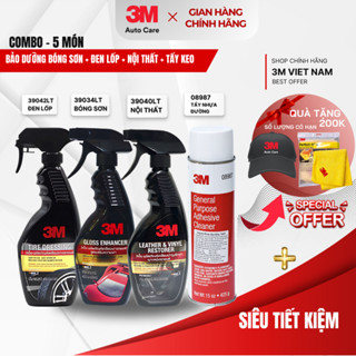 [Tặng Khăn cao cấp 3M 50400 ] Bộ 5 sản phẩm DIY 3MTM  chăm sóc xe hơi chuyên dụng
