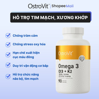  Viên uống OstroVit Omega 3 D3 + K2 plus Vitamin E nhập khẩu Ba Lan bảo vệ xương khớp 