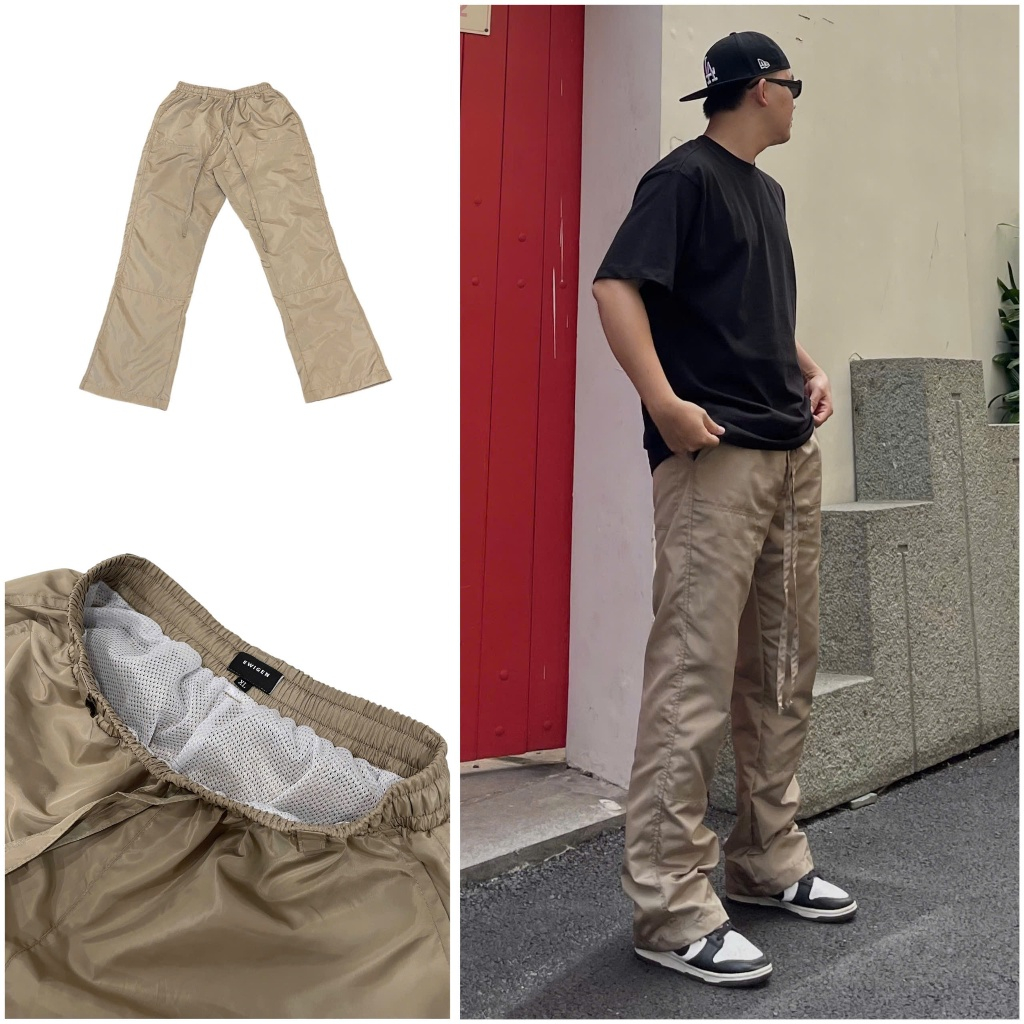 Quần dài nam nữ vải dù dày dặn vừa phải NYLONPANTS EWIGEN màu TAN , bên trong có lót lưới mỏng thoán