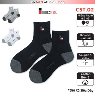  Tất Vớ Nam Cotton Siêu Dày Dặn Thể Thao Êm Ái Cổ Trung Kháng Khuẩn Khử Mùi Bizmen CST.02 