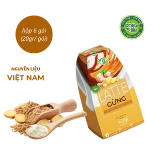 Halal Bột Trà Sữa Latte Gừng ONELIFE Hộp 120gr hòa tan uống liền thơm ngon, béo bùi