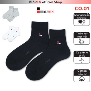  Tất Vớ Nam Cotton Công Sở Mềm Mại Cổ Trung Kháng Khuẩn Khử Mùi Bizmen CO.01 