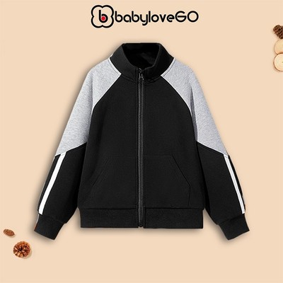 Áo khoác nỉ cho bé trai BabyloveGO mẫu mới 2026 áo khoác thu đông dài tay cho bé phối màu độc đáo