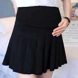 Chân váy bầu xếp ly dáng ngắn chất umi hàn có quần bảo hộ