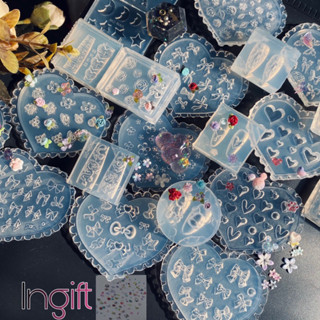 Khuôn Silicon Nail, Nơ, Bò Sữa, Gấu, Tim, Hoa, Charm Gắn Móng Giả, Đắp Bột Hoa Ingift