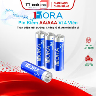 Vỉ 4 viên Pin kiềm AA/AAA (Pin tiểu) GAR136 1Hora Pilas Alcalinas Bền bỉ - An toàn vượt trội