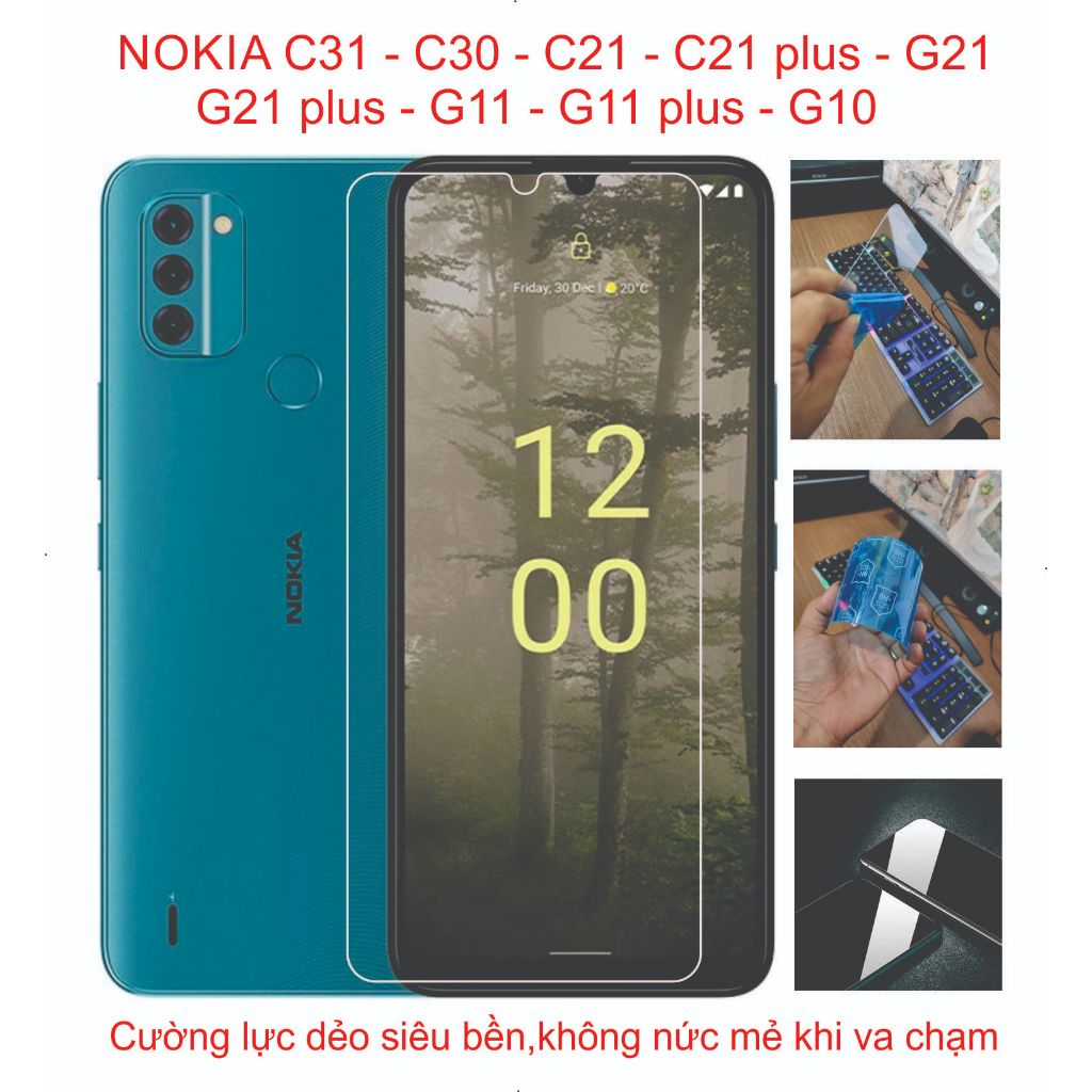 Cường lực dẻo nano cho NOKIA C31 - C30 - C21 - C21plus - G21 - G21 plus - G11 - G11plus - G10 Bảo vệ