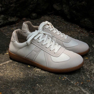 Giày Thể Thao Nam GAT Shoes, Đế Cao Su Da Lộn Mềm Mại Màu Xám Trắng