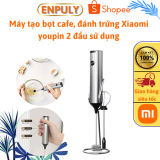  Xiaomi youpin Máy tạo bọt sữa điện đánh trứng cao cấp có giá đỡ Máy tạo bọt đánh trứng cho cà phê pin sạc 