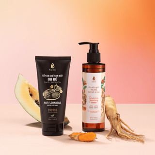  Combo Sữa rửa mặt nghệ Tẩy da chết mặt Mela - Skincare giúp sáng da và góp phần ngăn ngừa mụn ML61 