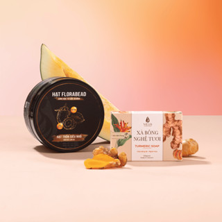 Combo Xà bông nghệ, Tẩy da chết body Mela - Giúp sáng da và ngăn ngừa mụn ML19