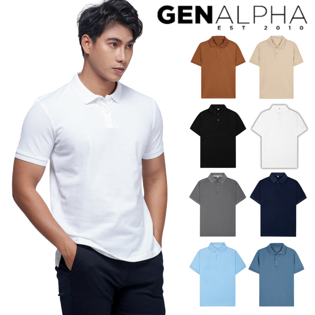 Áo thun polo nam chất vải cá sấu co giản 4 chiều thời trang GEN ALPHA 8 màu Basic GEN142