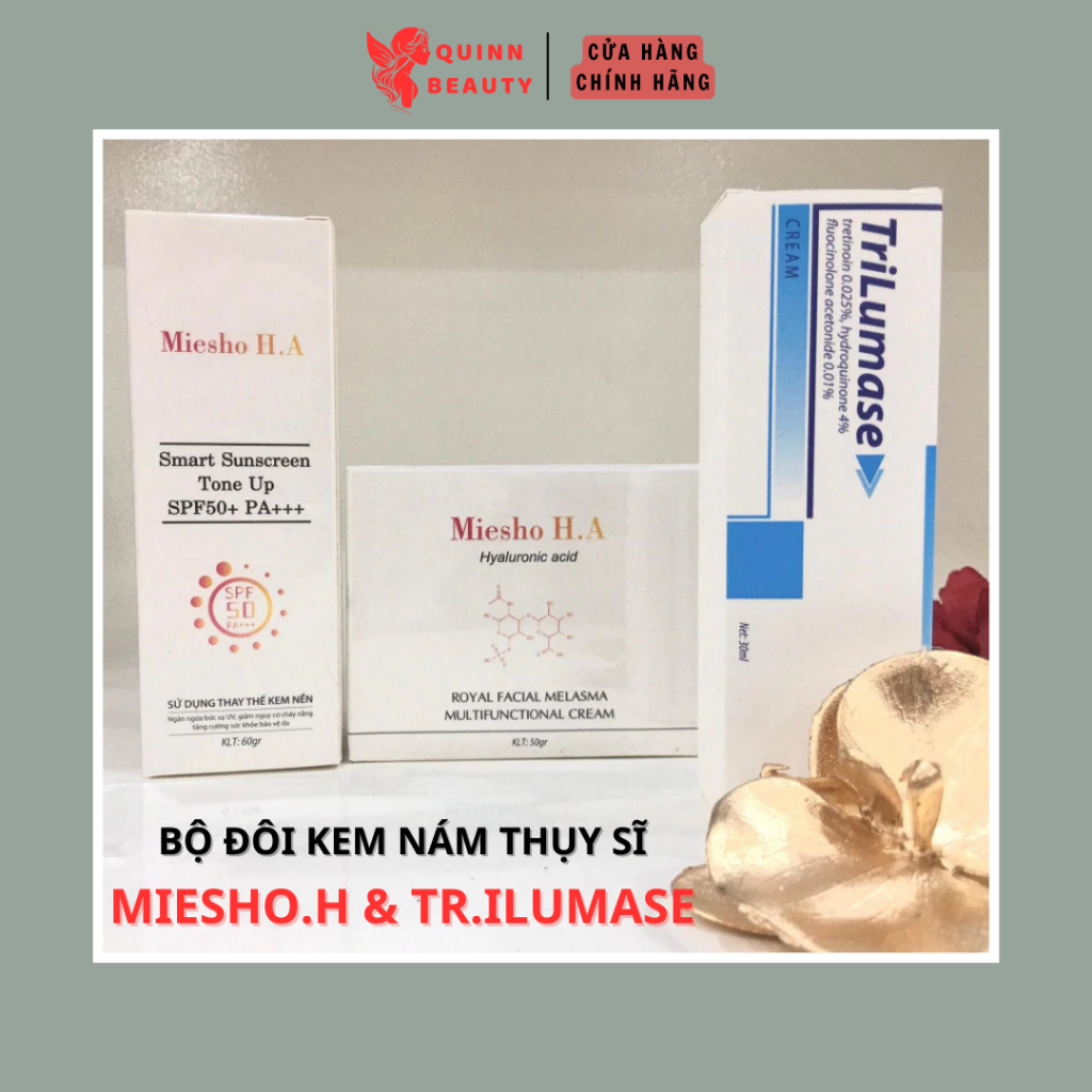 Combo giảm nám tàn nhang MIESHO H.A & TR.ILUMASE - Phục hồi nám tàn nhang MIESHO H.A & TR.ILUMASE - QUINN BEAUTY STORE