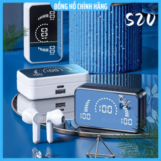  Tai Nghe Không Dây S20 Pro Bluetooth V5.2 - Âm Thanh Hifi 9D Cực Hay Có Micro màn hình LED chống thấm nước,Pin Trâu 