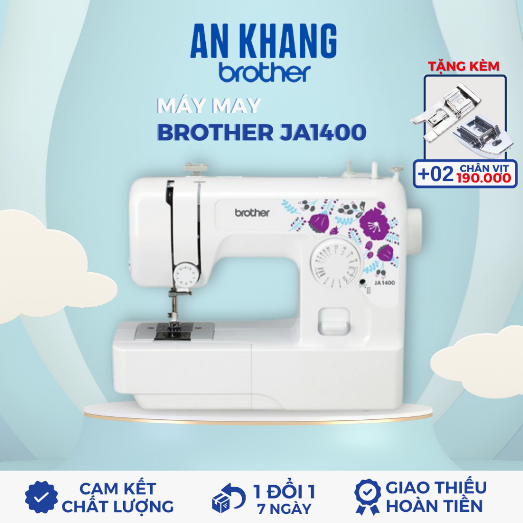 Máy may gia đình Brother JA1400 (tặng thêm 2 chân vịt)