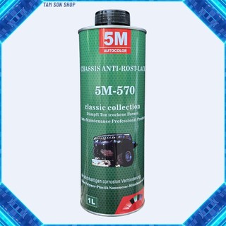 Sơn phủ gầm đen 5M 570 Autocolor bảo vệ chống rỉ sét khung gầm xe ô tô, chai 1 lít