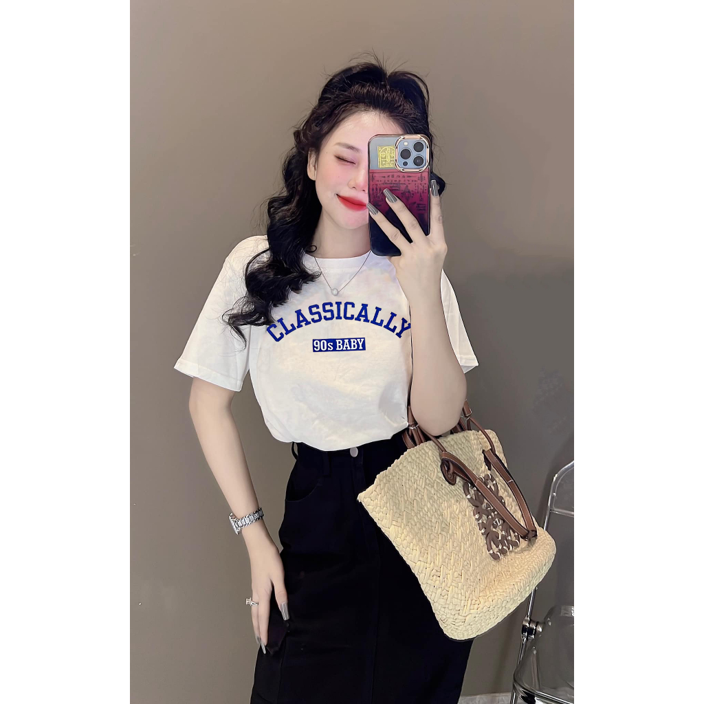 [40~70kg] Áo Thun Thái Nữ Cotton 100% Mịn Mát Chữ Cách Điệu Xinh [Mã A07], Phong Cách, Cá Tính, Độc Đáo [90s Baby] | BigBuy360 - bigbuy360.vn