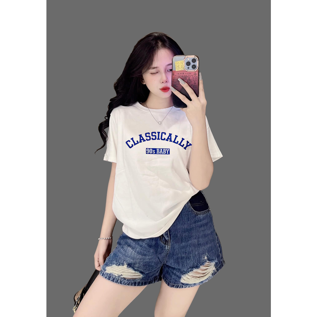 [40~70kg] Áo Thun Thái Nữ Cotton 100% Mịn Mát Chữ Cách Điệu Xinh [Mã A07], Phong Cách, Cá Tính, Độc Đáo [90s Baby] | BigBuy360 - bigbuy360.vn