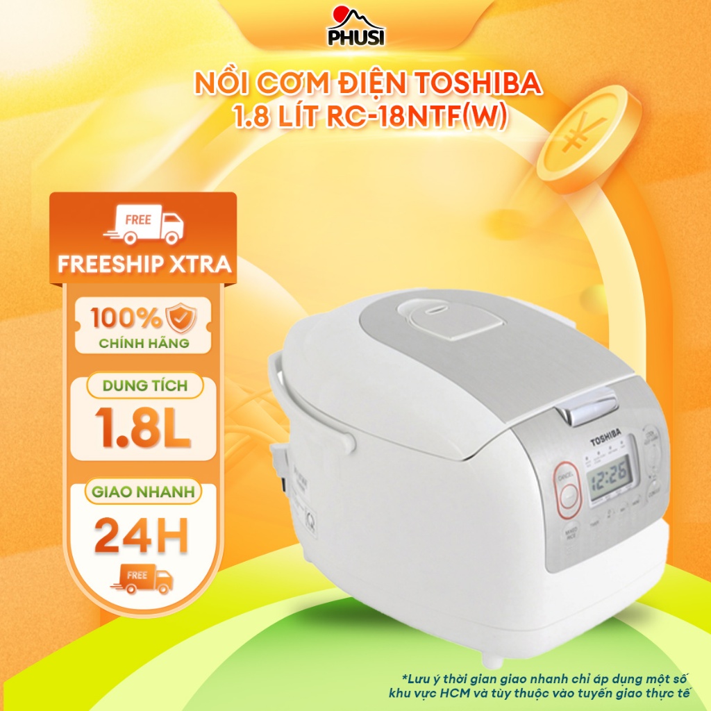 Nồi cơm điện Toshiba 1.8 lít RC-18NTF(W)