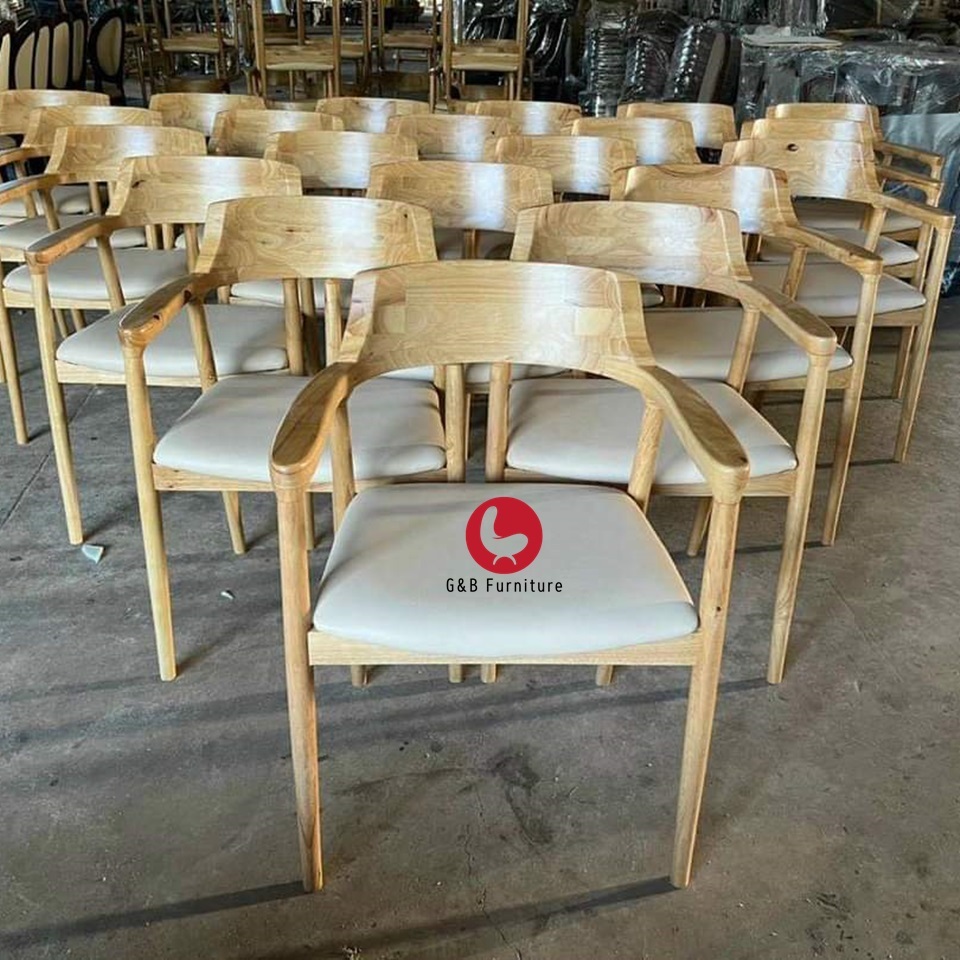Ghế gỗ cafe Hiroshima lưng cao