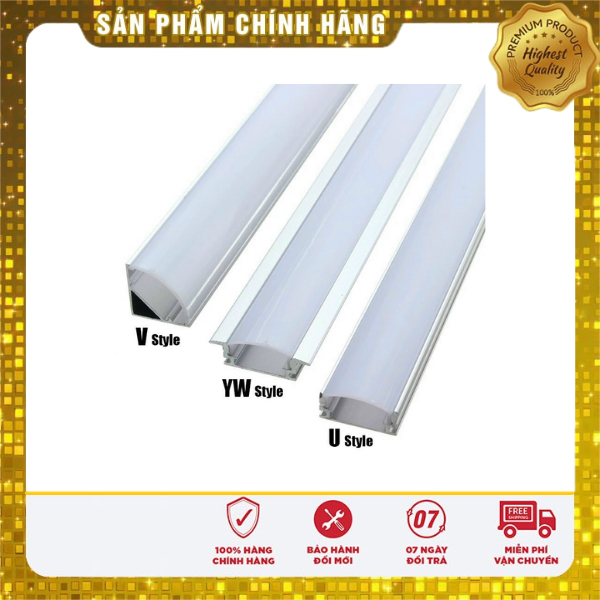 Thanh nhôm led định hình thanh nhôm dùng cho led dán led thanh 12v trang trí nội thất tủ kệ máng led