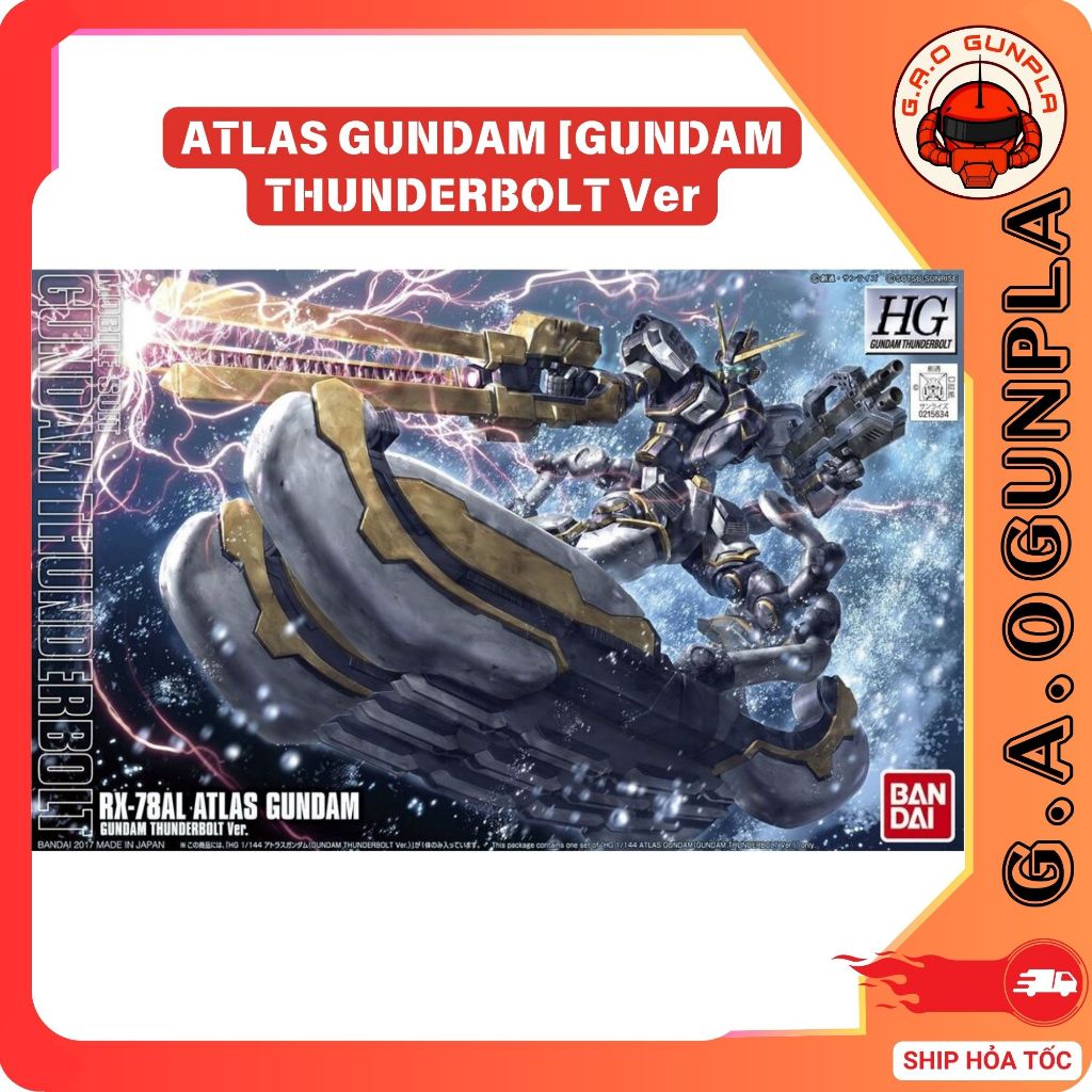 Mô hình lắp ráp Gundam Bandai chính hãng HG 1/144 ATLAS GUNDAM GUNDAM THUNDERBOLT Ver