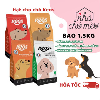   Keos Chó Túi 1.5kg  Thức Ăn Hạt Cho Chó Mọi Lứa Tuổi Keos 