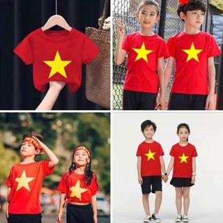 Áo cờ đỏ sao vàng chất thun cotton cao cấp loại 1 size 13kg-50kg