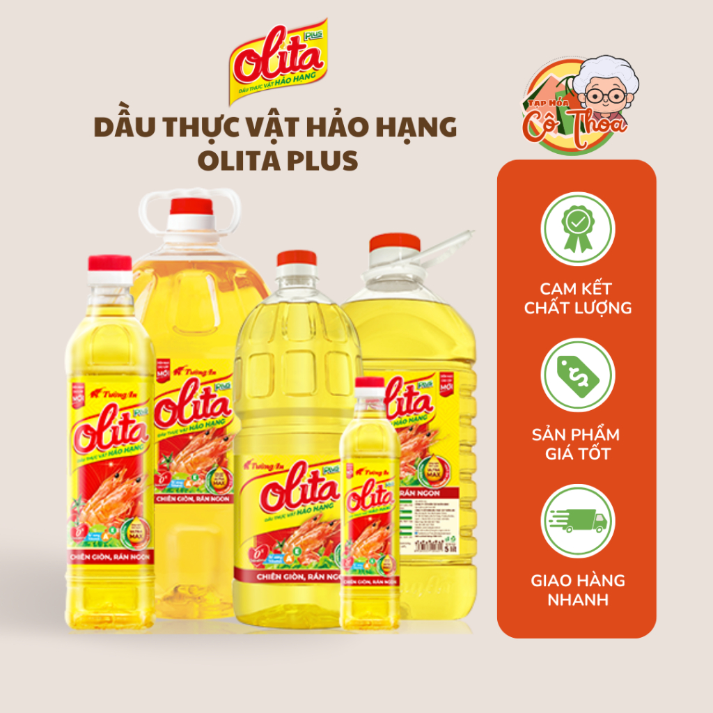 Dầu Ăn Olita Plus Tường An Chai 1 Lít - 2 Lít - 5 Lít