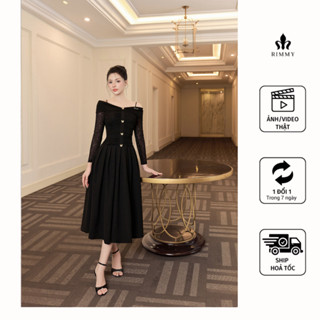 RIMMY - LAVINIA Dress Váy đầm trễ vai đi tiệc sang trọng tinh tế chất thun len tăm cao cấp