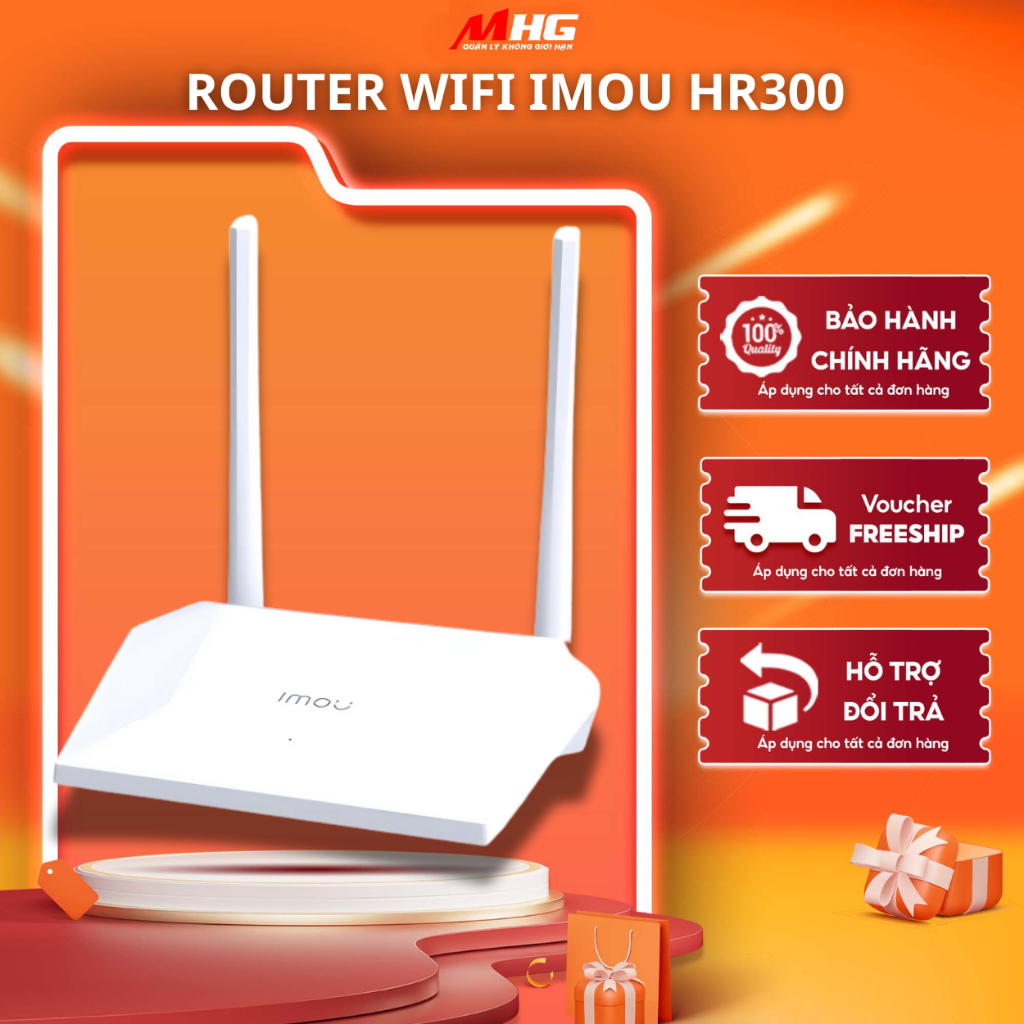 Bộ Phát Wifi Imou HR300 Tự Động Kết Nối Camera Tốc độ Wi-Fi 300Mbps Quản Lý Bằng App Imou