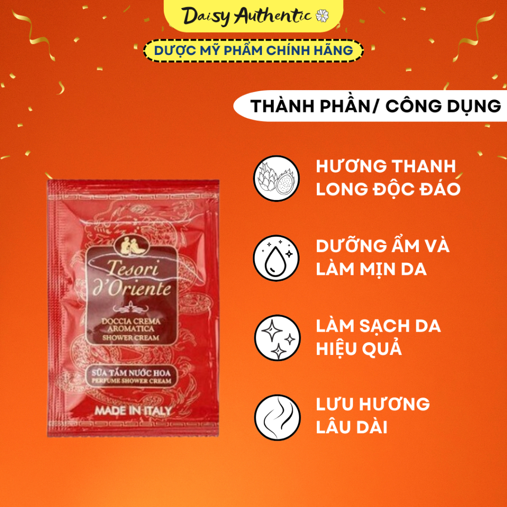 Sữa Tắm Nước Hoa Tesori d'Oriente 9ml - Làm sạch, dưỡng ẩm