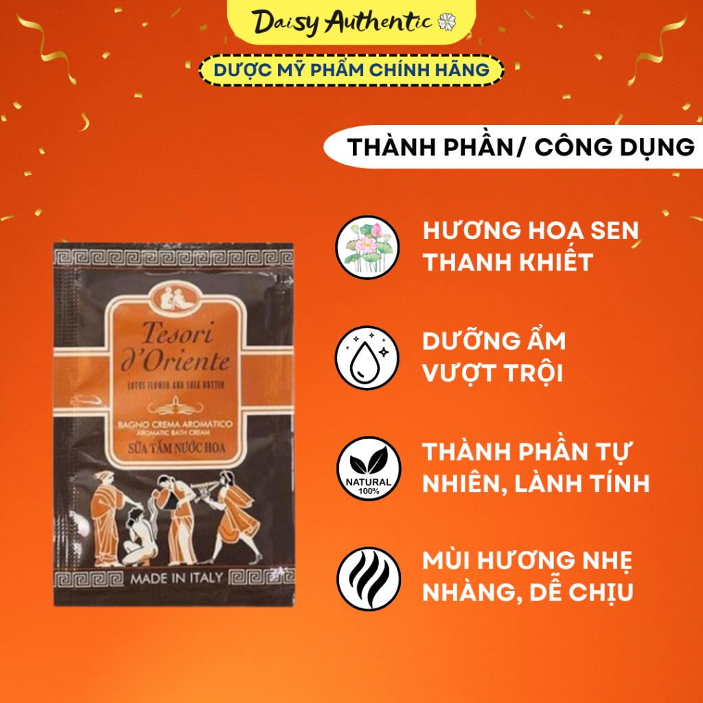 Sữa Tắm Nước Hoa Tesori d'Oriente 9ml - Làm sạch, dưỡng ẩm