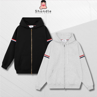 Áo Khoác Hoodie Zip Dây Đỏ Nón 2 lớp Chất Nỉ Chân Cua Dày Dặn Full Tag Mạc - Mẫu 02