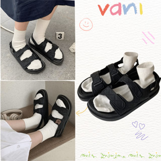 Dép quai hậu nữ chống nước Sandal đế thấp chất liệu cao su chống trơn trượt đáng yêu Thevani